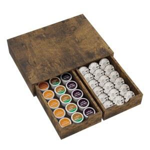 심플한 트렌드 K컵 오거나이저 커피 포드 홀더, 나무 K 보관 서랍, 메이커 머신 스탠드, 30개의 용량