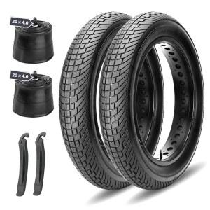휠로 전기 자전거 및 트라이크용 20x4.0인치 헤비 듀티 팻 타이어, 오프로드 또는 트레일 라이딩이 가능한 고성능 올터레인 타이어 접이식