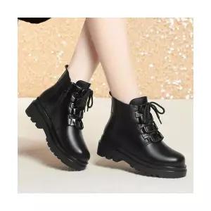 여성 러블리 신발 워커힐 통굽 소프트워커 털 일체형 양 앵클 웨지힐 솜구두 겨울부츠 다올4