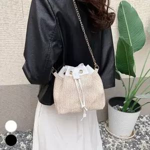 여성 미니백 크로스백 왕골가방 체인 복조리 버킷백 (WFKACD0)