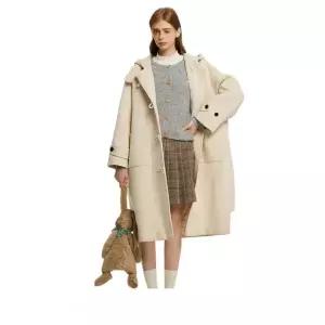 모직코트 더플 토글단추 떡볶이코트 오프화이트 XS