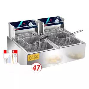 가정용튀김기 업소용 이중 전기 프라이어 기계 튀김기 튀김 탱크