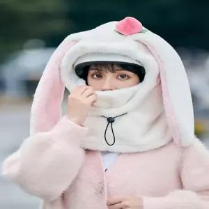 스노우보드헬멧커버 토끼 상어 캐릭터 샤크화이트 장식 모자 스키 오토바이