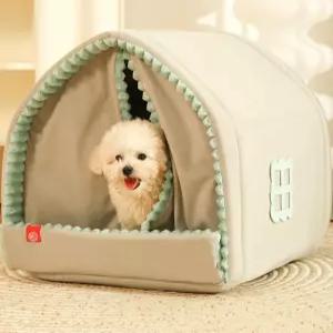 강아지 난방 텐트 커튼 고양이 하우스 애견 숨숨집