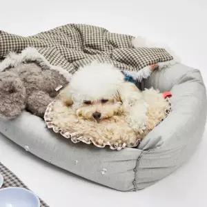 [루이독] 모카 체크 문 필로우 Petit