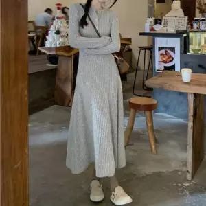 가을원피스 휴양지룩원피스 슬림니트원피스 간절기 니트원피스 슬림원피스