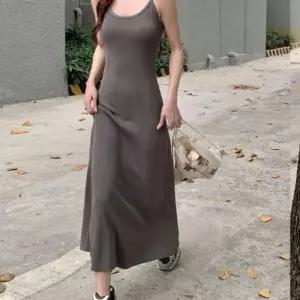 슬림 베이직원피스 끈나시 롱원피스 원피스패션 끈나시원피스 A라인 롱