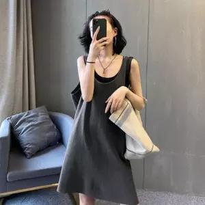 여자 바캉스원피스 플리츠원피스 여름롱원피스 민소매 홀복 끈나시원피스