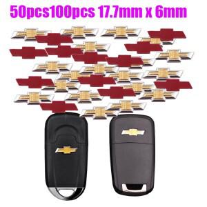 50pcs 100pcs 시보레   17.7mm 3D 알루미늄 자동차 로고 키 Fob 장식 엠 블 럼 배지 스티커 액세서리