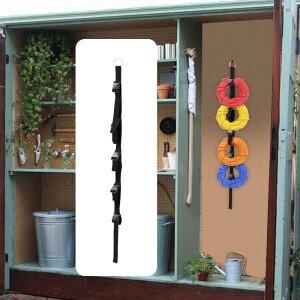 연장 코드 정리함 수직 공간용 조절 가능 정리 걸이 로프/호스/도구 보관용 슬롯 5개 포함 가정/창고용