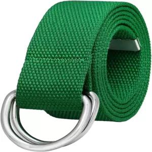 팔라리 캔버스 웹 벨트 메탈 더블 D 링 버클 남성용 캐주얼 천 밀리터리 스타일 1 1/2인치 와이드