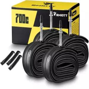 Rmiott 4 팩 로드 바이크 튜브 700 x 23c 24c 25c 30c 32c 35c 37c 38c 40c 42c 43c 700c 타이어