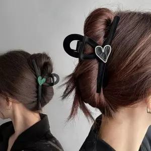 [하프클럽/셀러허브_여성트랜드패션]여성 포인트 하트 집게핀 무광 빅리본