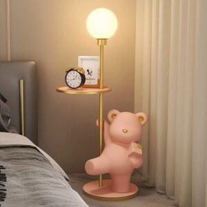 대형 곰돌이 트레이 램프 장 소파 거실 소품 플로어 와 유화색 스탠드 홈데코