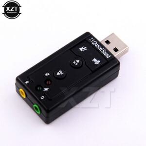 1pc  외부 미니 소형 호환 USB 2.0 가상 7.1 채널 오디오 사운드 카드 어댑터 3.5mm 마이크 스피커 헤드폰