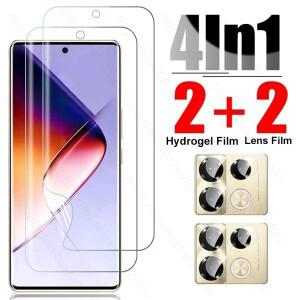 [호환품]Infinix Note40 40 Pro 4G 카메라 유리 화면 보호기 케이스 용 4 In 1 하이드로 겔 필름 Finix + 5