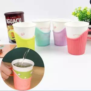 탕비실 손님 종이컵 손잡이 받침 홀더 10P 종이컵받침 종이컵홀더