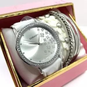 Em베이스y 시계 [세금포함] [정품]  손목 여성 Set New in Box 화이트 실버 패션시계 손목시계 명품시계 3