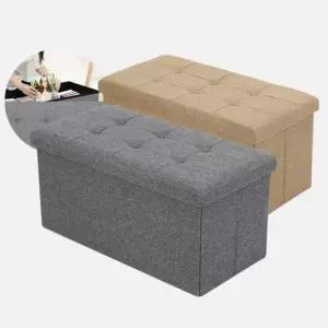 패브릭벤치 수납의자 사각 스툴 인테리어 정리함 수납 (WFKBJL9)