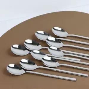 퀸센스 챠밍 스텐 숟가락 10인 업소용 식기 민짜 수저 WC19BFA