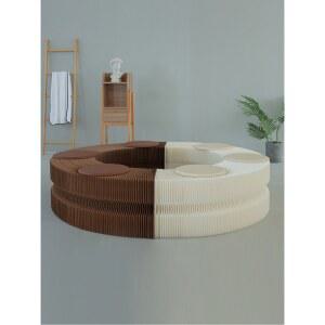 아코디언 종이의자 가구 크래프트 종이 100cm 길이100cm 체어 40cm 2인용 벤치