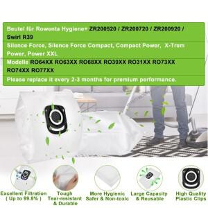 Rowenta Hygiene + ZR용 먼지 봉투 교체 200520 (RO64xx 진공백