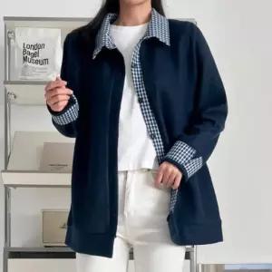 빅사이즈 512 잔체크카라셔츠가디건 DBSV929