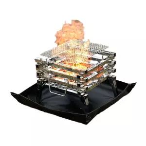 디아크몰 야외 방화 매트 고온 내성 실리콘 단열 장작 난로 바베큐 그릴 내화 바닥 천