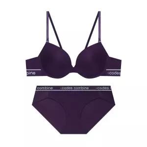 코데즈컴바인 베이직 라인포인트 에어로쿨 브라 햄팬티세트_딥퍼플 CEWRP381PU 887366