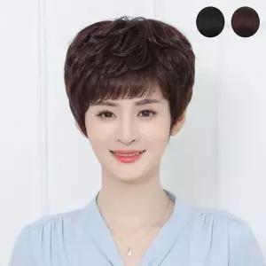 [하프클럽/]패션가발 통가발 중년 엄마가발 인모 여성가발 자연스러운