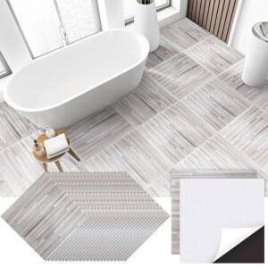 스피아리얼 48피스 필 앤 스틱 바닥 타일 비닐 바닥재 12 x 인치 셀프 욕실 주방 침실 거실용 방수 DIY 나무 알갱이