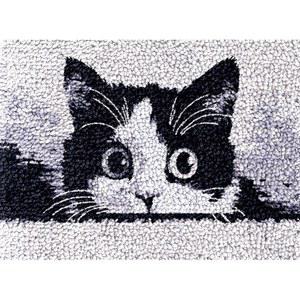 퀼트 DIY 고양이 러그 만들기 키트, 패브릭 인테리어 52x38cm