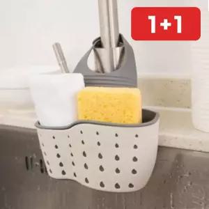 주방 실리콘 수세미바구니 싱크대 수도꼭지 수세미걸이 물빠짐  1+1