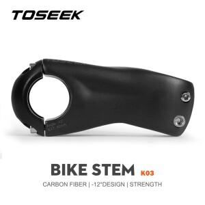 TOSEEK K03 카본 스템 12도 산악 자전거 31.8mm 핸들 바 70/80/90/100/110/120mm 블랙 매트 부품