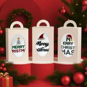 [하프클럽/]송월 메리크리스마스 타올 셀프포장 10매 선물세트(화이트손잡