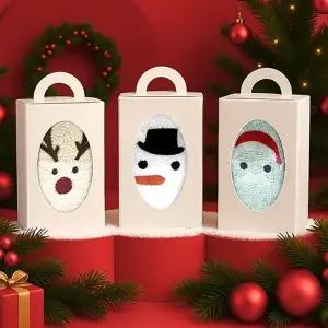 [하프클럽/]송월 크리스마스루돌프눈사람산타 타올 셀프포장 1매 선물세트(