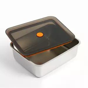 하나스마트 스텐 밀폐용기 직사각 스텐반찬통 채소보관