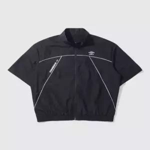 엄브로 umbro RAVE 나일론메탈 반팔 집업 자켓 블랙(UP321CJK82)