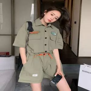 여름 점프수트 캐주얼 신제품 데일리룩 크림색