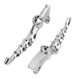 CNC 바이크 오토바이 스컬 핸드 브레이크 클러치 레버 블랙 9616  V-스타 드래그 스타 XVS 400650 1100 99-