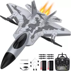 AIGIMU 4채널 RC 비행기 수직 이착륙이 가능한 X파일럿 안정화 시스템 및 곡예 비행 기능 F-22 무선 조종