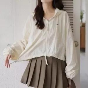 여성 간절기 여름 아노락점퍼 루즈핏 바스락 크롭 바람막이 아우터