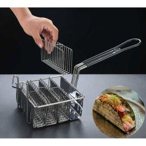 타코튀김기 주방 요리 타코 또띠야 V형 바구니, 업소용 바스켓 바구니 뜰채 멕시칸