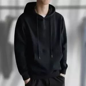 남자 커플 얇은 가벼운 레이어드 봄 가을 기본 무지 루즈핏 쭈리 후드티 빅사이즈 회색 검정 네이비