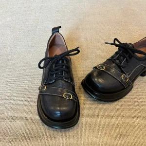 MN 여성 로퍼 가보시 메탈 스트랩 통굽 키높이 작은구두 인기5