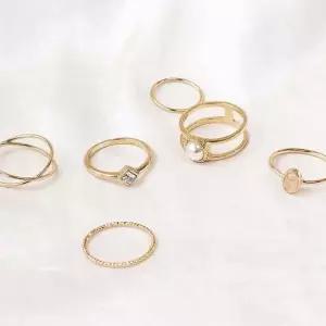 비치피치 반지(set) 진주반지 세트 해변 여름 너클링 새끼반지 마디반지 주얼리 쥬얼리 악세사리