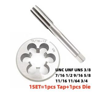 미국식 나사 핸드 탭 및 다이 세트 파인 스레드 슈트 UNC UNF UNS 38 716 12 58 1116 34 1