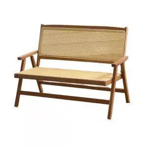 라탄 벤치 의자 2인용 발코니 가구 접이식 옥상 라운지