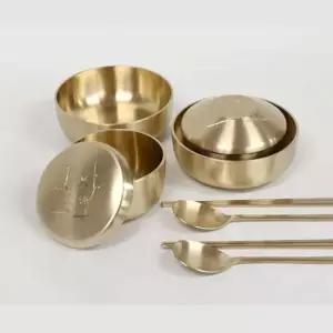 방짜유기 밥공기 대접 놋그릇 유기그릇 식기 2인세트