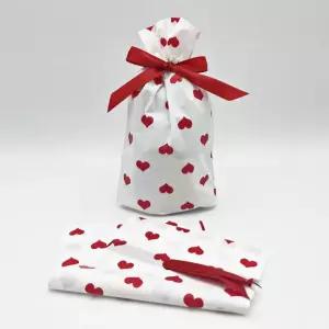 현이몰 리본 선물포장 봉투 답례품 구디백 레드 하트 50매 선물가방 포장 행사 사은품 유치원 어린이집